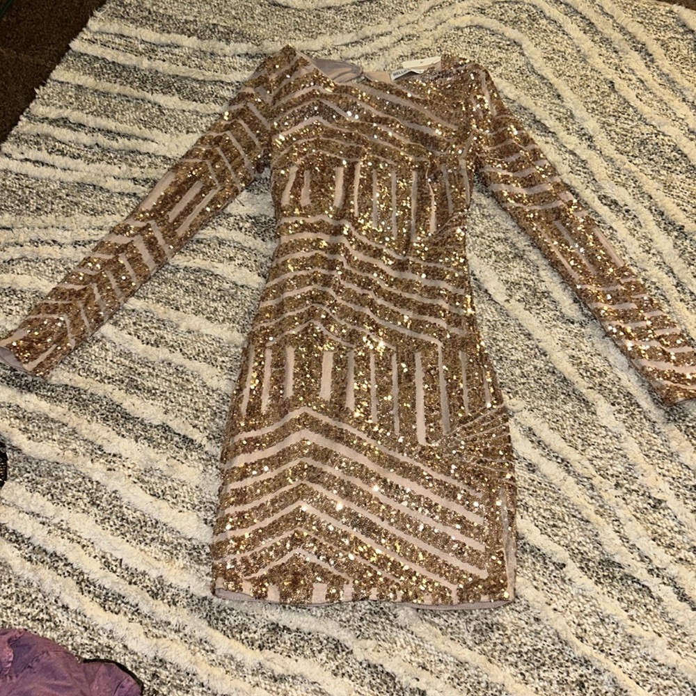 Hello Molly Rose Gold sequin dress 6 NWT - Picture 2 of 9